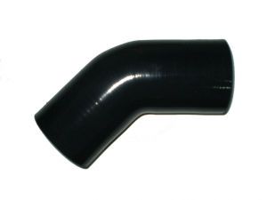 Silicone bend 45° degree 60mm inner diameter black L 125mm 4-ply 5.5mm wall thickness